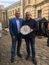 Дмитрий Мизгулин с Олегом Урушевым на съемках нового сериала "12 стульев"